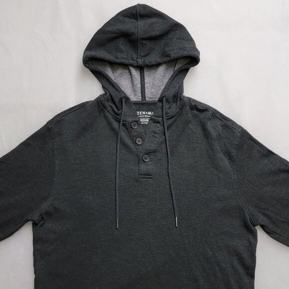 Mizzen Main Performance Stretch Henley Moisture Wicking M Lg Sleeve Hoodie Mens - Picture 4 of 16